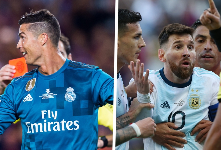Cùng bị thẻ đỏ giống Ronaldo, Messi sẽ có số phận tương tự?