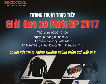 Honda Việt Nam tiếp tục mang giải MotoGP đến với Cần Thơ