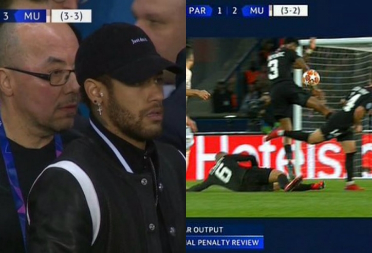 Neymar hoảng hốt, văng tục khi thấy Man Utd giành chiến thắng PSG