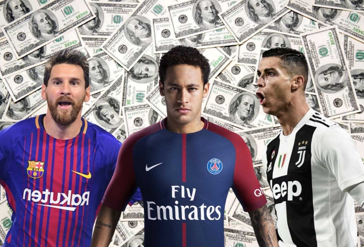 Top 10 cầu thủ thu nhập cao nhất thế giới: Ronaldo xếp thứ 2