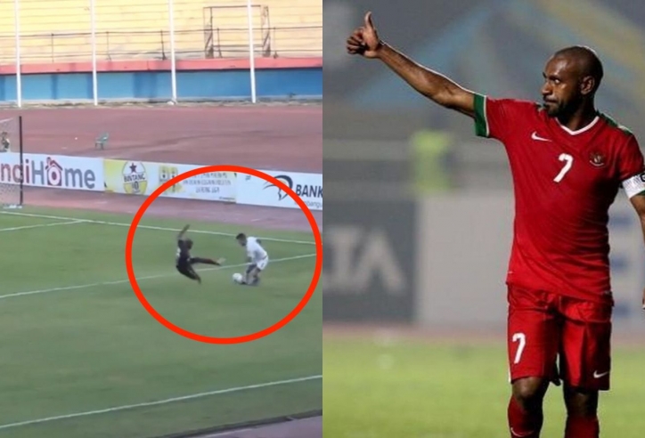 VIDEO: Đội trưởng Indonesia tắc bóng 'ghê rợn' triệt hạ đối thủ