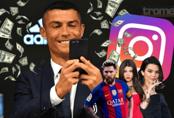 Ronaldo kiếm tiền nhiều gấp đôi Messi từ Instagram