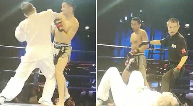 Cao thủ Võ Đang bị võ sĩ MMA đấm gục chỉ sau 5 giây