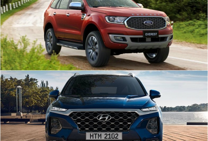 So sánh xe Ford Everest 2020 và Hyundai SantaFe 2020