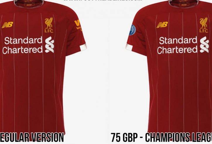 Liverpool bán áo kỷ niệm Champions League giá hơn 2,5 triệu đồng