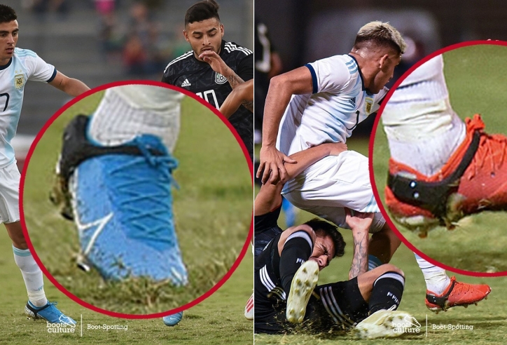 U23 Argentina quê hương Messi lắp 'đồ chơi' cực lạ trên giày