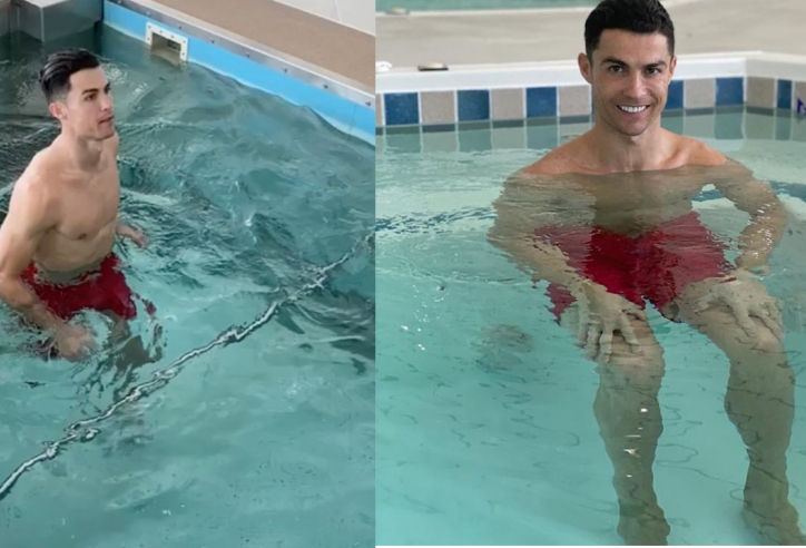 Cristiano Ronaldo tập chạy dưới nước cùng thiết bị đặc biệt