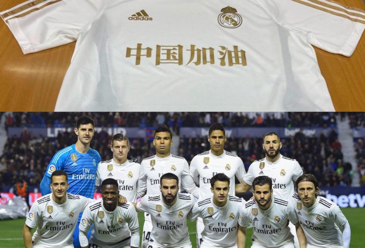 Real ra sân với áo đấu ủng hộ Trung Quốc chống dịch Corona
