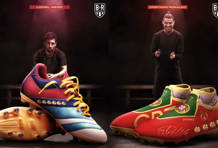 Đã mắt với giày đinh tạo hình Messi và Ronaldo