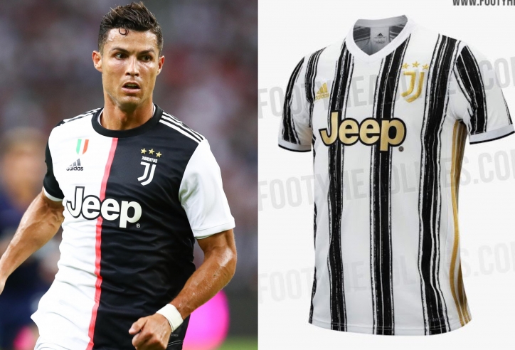 Hé lộ áo đấu 2020/21 với sọc lạ mắt của Juventus