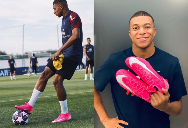 Mbappé nhận giày đá bóng màu hồng từ Nike