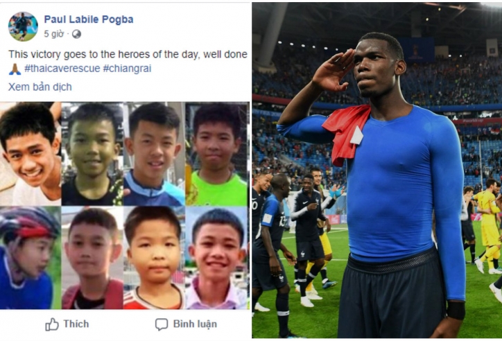 Pogba làm điều xúc động với đội bóng Thái Lan mất tích