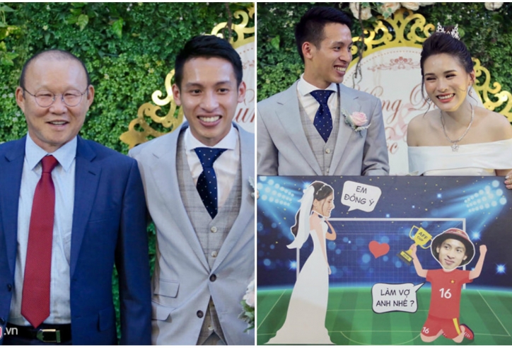 HLV Park Hang Seo rạng ngời trong đám cưới của Hùng Dũng