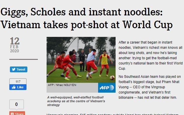 Báo Pháp ấn tượng trước tham vọng dự World Cup của bóng đá Việt Nam