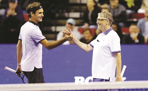 Tỷ phú Bill Gates làm đồng đội của Federer để đối đầu Nadal