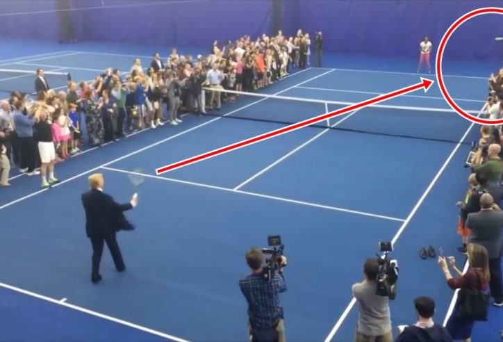 VIDEO: Cạn lời với kỹ năng đánh tennis của Donald Trump
