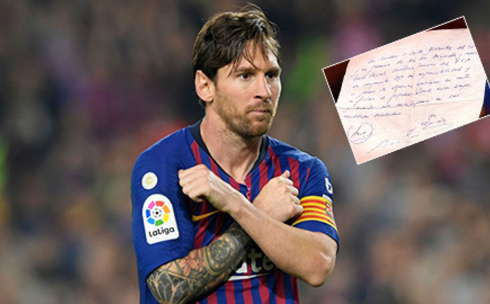 Số phận đặc biệt của tờ giấy ăn Barca dùng ký hợp đồng với Messi