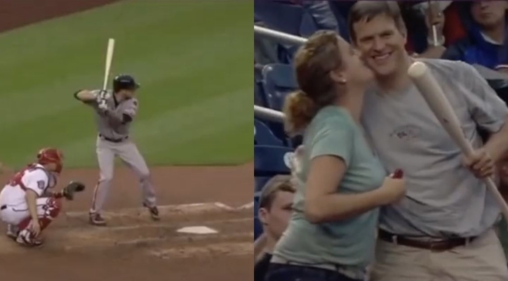 VIDEO: 'Ông chồng của năm' cứu vợ trên sân bóng chày