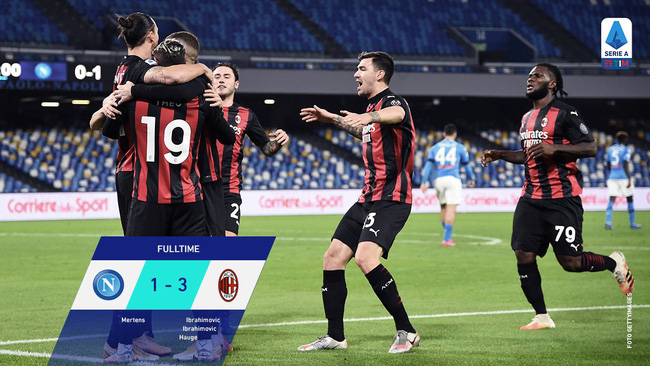 Video bàn thắng Napoli 1-3 Milan: Cú đúp của Ibrahimovic