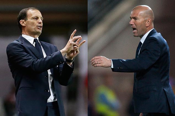 Zidane từng bị đuổi khi đối đầu với Allegri ở Serie A