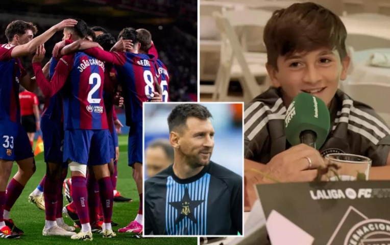 Con trai Messi ước được thi đấu cùng Lamine Yamal khi lớn lên