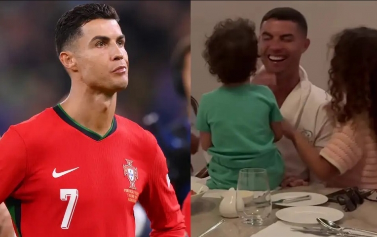 Ronaldo tận hưởng khoảnh khắc ngọt ngào bên con gái sau Euro 2024