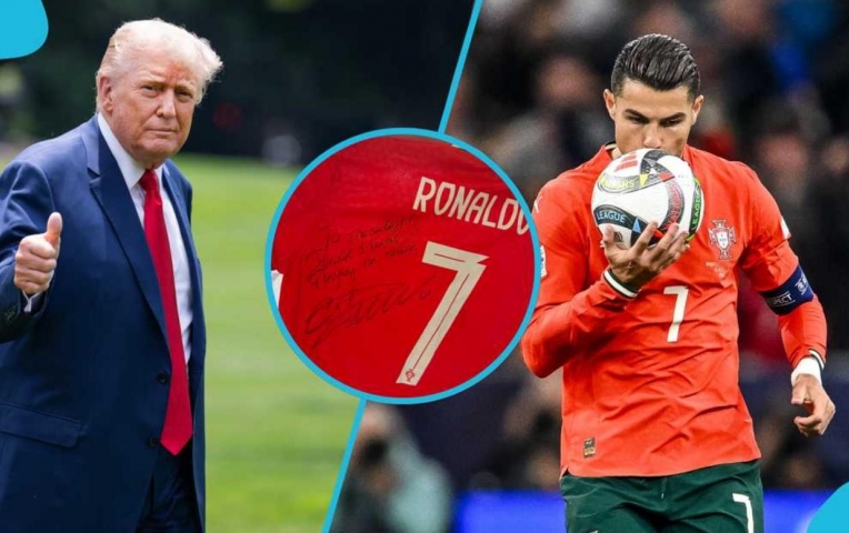 Ronaldo tặng áo, gửi lời nhắn bất ngờ cho Tổng thống Donald Trump