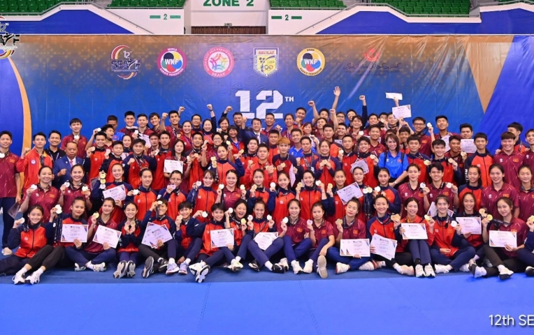 Karate Việt Nam 'bội thu' huy chương vàng giải vô địch Đông Nam Á