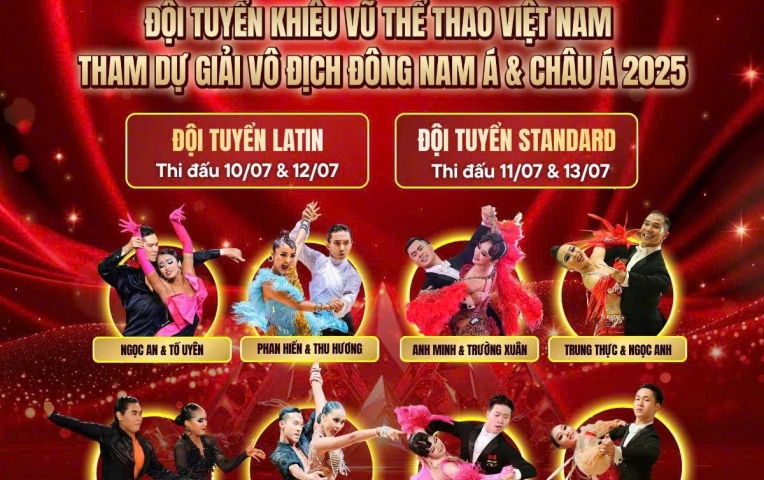Hơn 3000 vận động viên dự Giải Khiêu vũ thể thao quốc tế Vietnam Dancesport Festival 2025