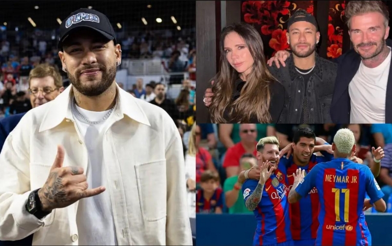 Gặp gỡ Neymar, David Beckham lên tiếng về khả năng tái hợp tam tấu MSN