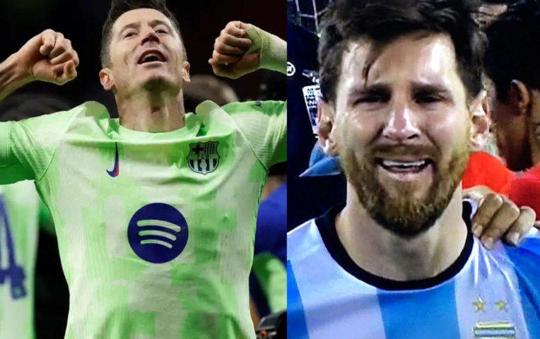 Thành tích của Messi bị Lewandowski san bằng