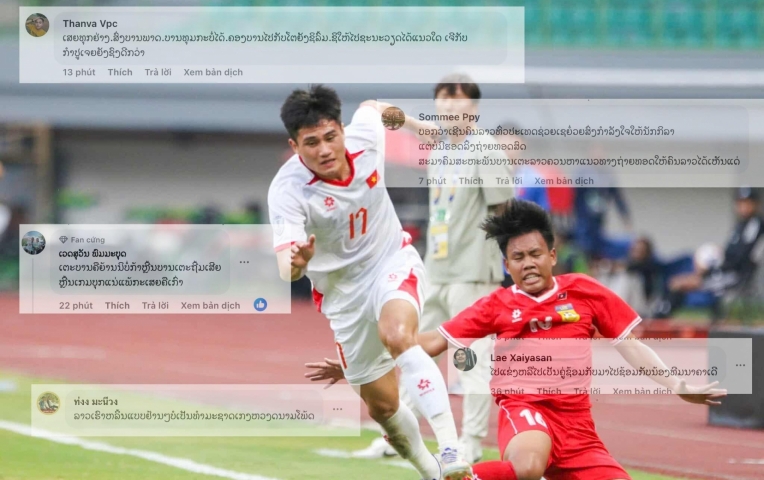 CĐV Lào đồng loạt phản ứng sau trận thua U23 Việt Nam