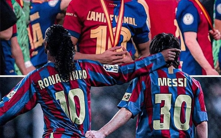 Lamine Yamal chọn đội hình vĩ đại nhất lịch sử Barcelona: Messi và Ronaldinho tái hợp