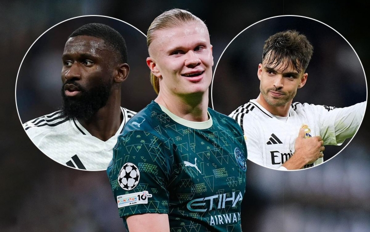 Haaland 'cà khịa' cặp trung vệ của Real Madrid