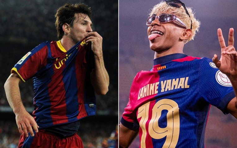 Lamine Yamal ngang hàng với Messi trong đội hình huyền thoại của Barca
