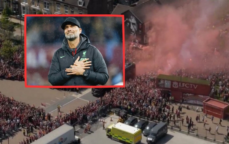 CĐV Liverpool chào đón nồng nhiệt Jurgen Klopp trước Anfield