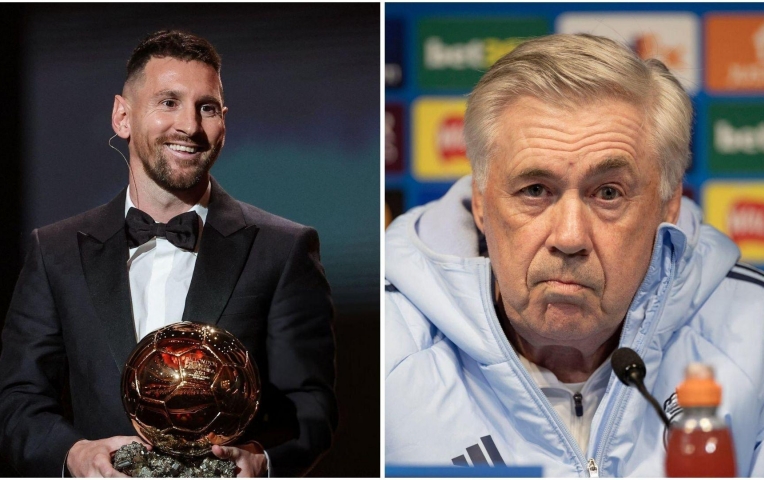 Ancelotti đụng chạm Messi, nói thẳng về Quả bóng Vàng