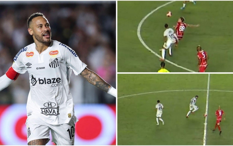 Neymar 'nhảy múa' với bóng, Santos thắng giòn giã