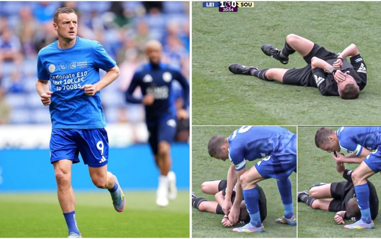Jamie Vardy vừa đá bóng, vừa làm trọng tài