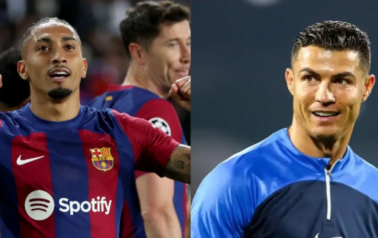 Raphinha cân bằng kỷ lục vĩ đại của Ronaldo tại Champions League