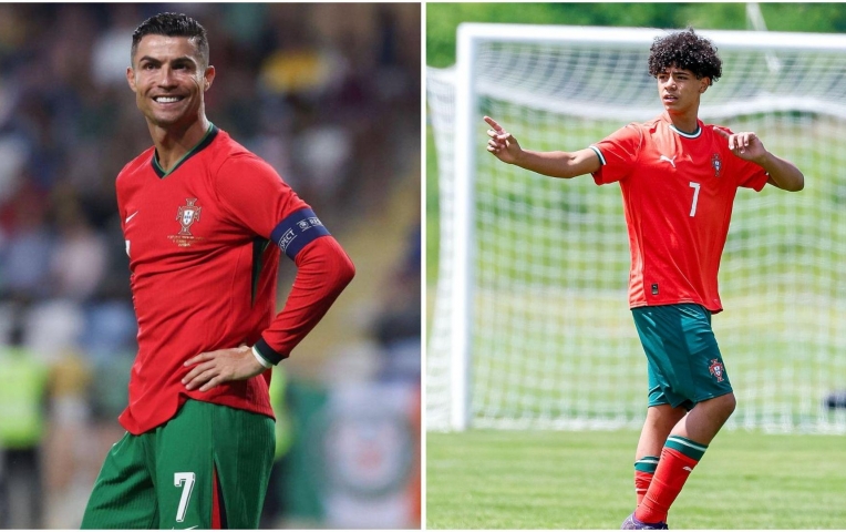 Phản ứng của Ronaldo ngày con trai ra mắt tuyển Bồ Đào Nha