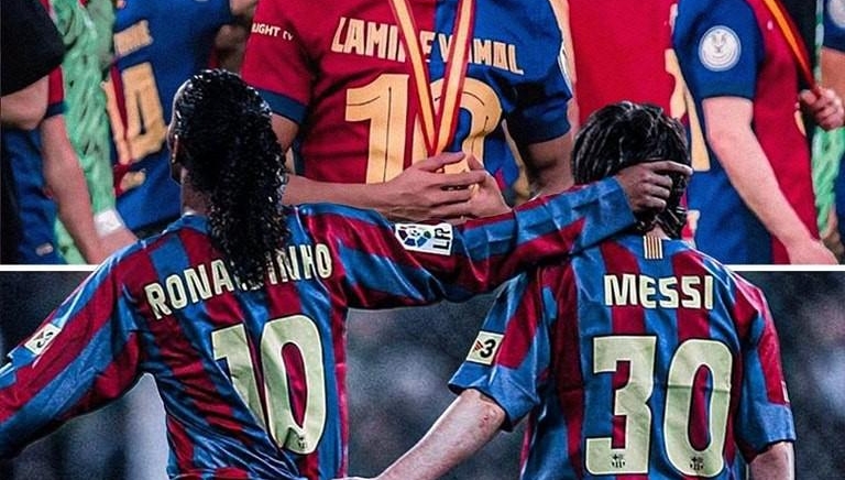Lamine Yamal chọn đội hình vĩ đại nhất lịch sử Barcelona: Messi và Ronaldinho tái hợp