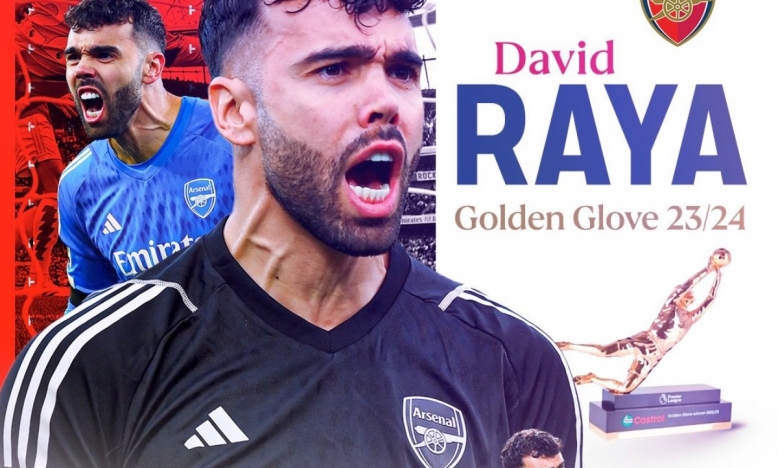 Chính thức: Raya giành Găng tay vàng Ngoại hạng Anh mùa giải 2023/24