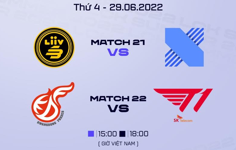 Lịch thi đấu LCK Mùa Hè 2022 hôm nay ngày 29/6: T1, DRX duy trì mạch thắng