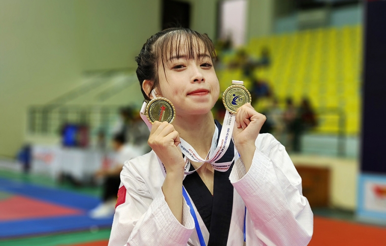 'Hoa khôi làng võ' cùng em gái đoạt 4 HCV giải Taekwondo toàn quốc 2021