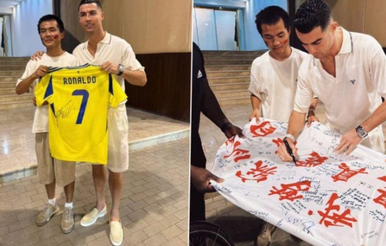 Ronaldo gặp 'fan cuồng' đạp xe gần 7 tháng từ Trung Quốc