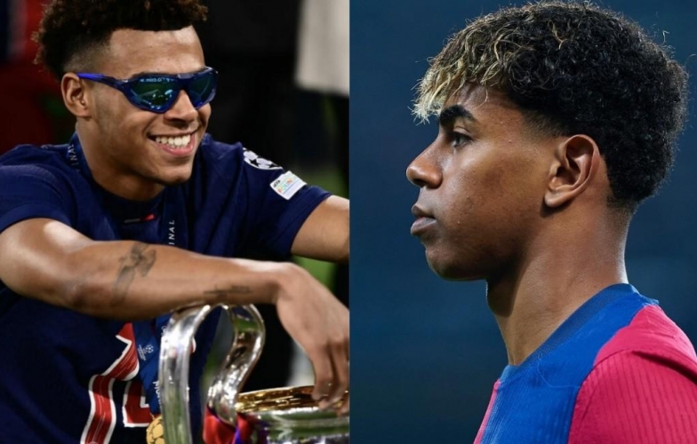 Lamine Yamal bị sao PSG đánh bại