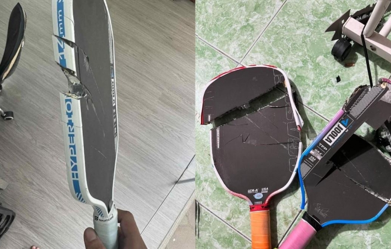 Vợ mải đánh pick quên nghe điện thoại, chồng chặt nát đôi vợt hơn chục triệu đồng