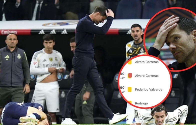 Nhận liên tiếp 3 thẻ đỏ, Real Madrid ê chề chưa từng thấy dưới thời Alonso