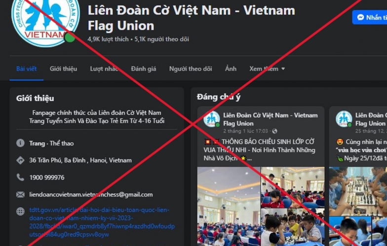 Bật cười trước thủ đoạn của trang Facebook giả mạo Liên đoàn Cờ Việt Nam